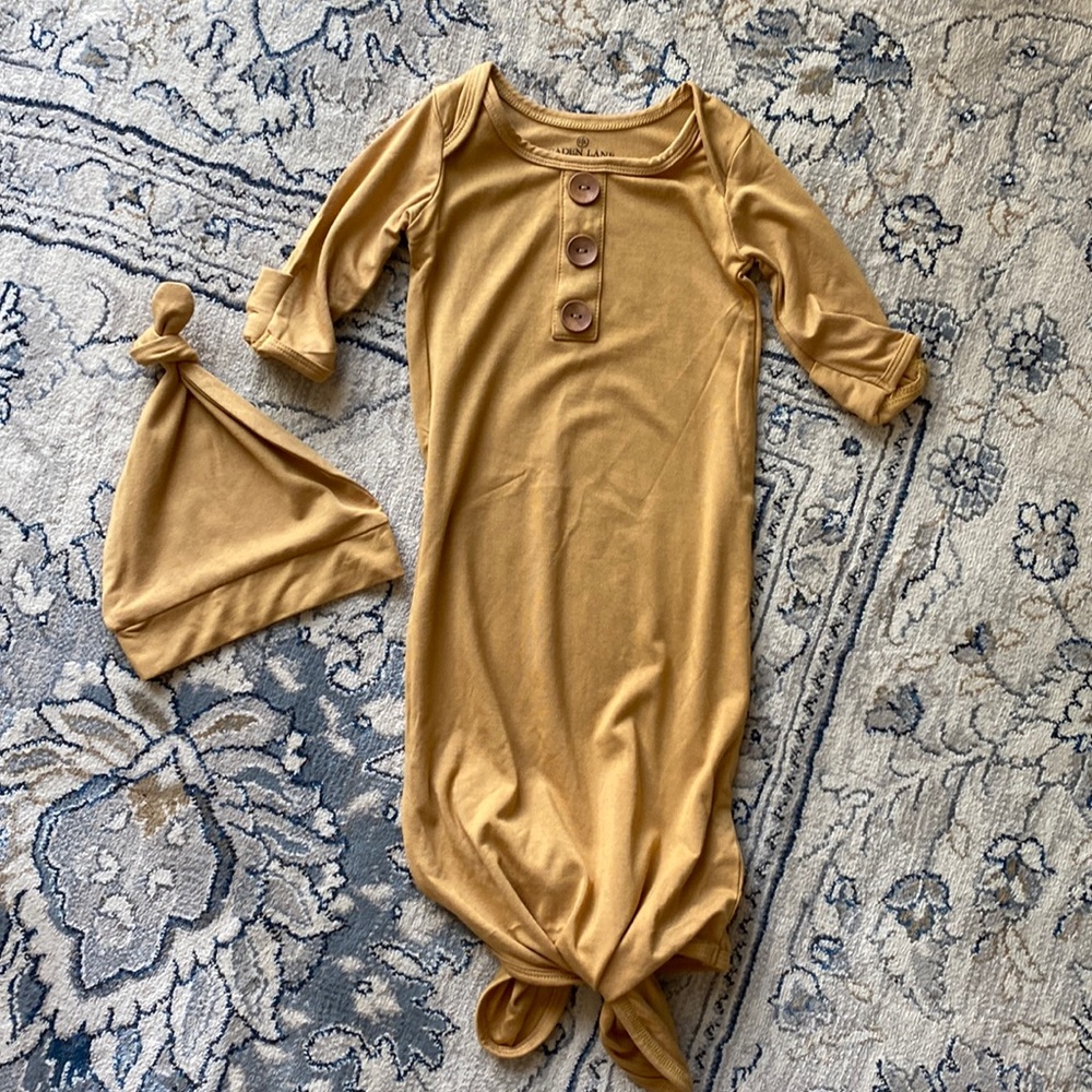 New Caden Lane Mustard Knotted Gown